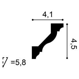 wymiary listwy Listwa sufitowa gładka elastyczna CX110F